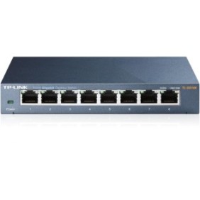 Switch tp-link tl-sg108 8 porturi gigabit desktop metal suporta igmp snooping ieee 802.1p qos plug