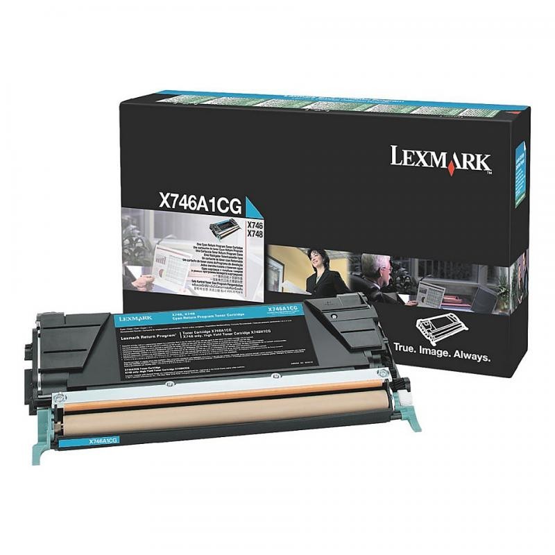 Toner lexmark x746a1cg cyan 7 k x746de  x748de  x748destatoil  x748de with total 5 years warranty