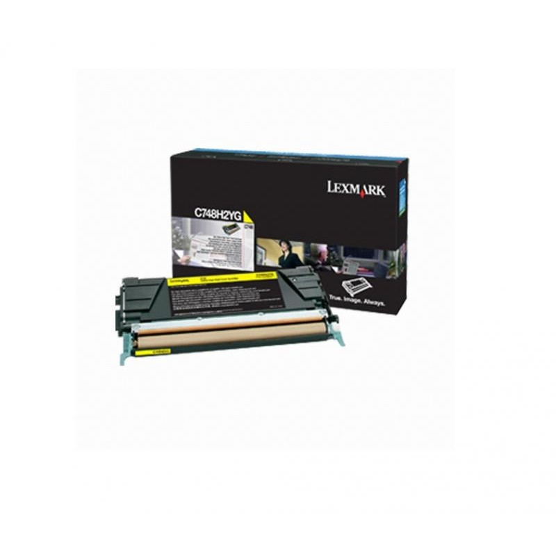 Toner lexmark c748h2yg yellow 10 k c748de  c748dte  c748e