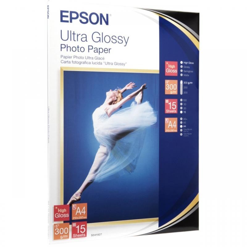 Hartie foto epson s041927 dimensiune a4 15 coli tip ultra glossy greutate 300g/m2