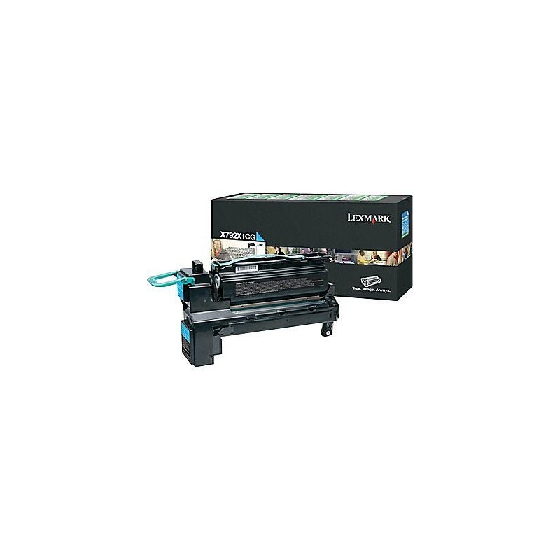 Toner lexmark x792x1cg cyan 20 k x792de  x792de gov s36 hv x792dte  x792dte statoil  x792dtfe