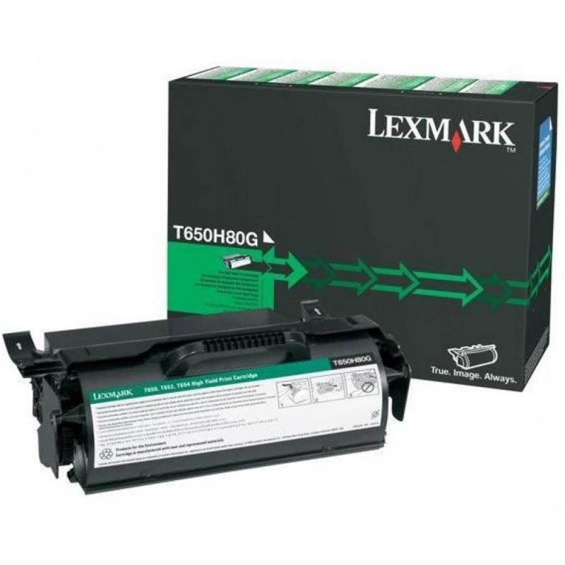 Toner lexmark t650h80g black 25 k t650dn  t650dtn  t650n t652dn  t652dtn  t652n  t654dn  t654dtn  t654n