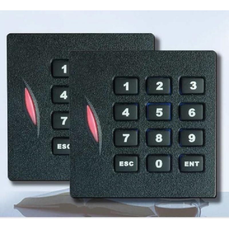 Cititor de proximitate rfid (125khz) cu tastatura alimentar 12vcc conectivitate wiegand 26 format iesire card