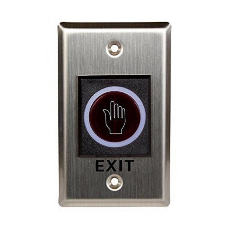 Buton exit fara atingere distanta  0.1 ~ 10 cm dc 12v led 2 culori inox