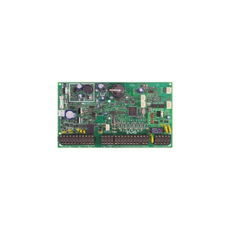 Centrala de alarma paradox digiplex evo hd pcb+cutie metalica 2x8 zone conventionale pe placa 5xpgm