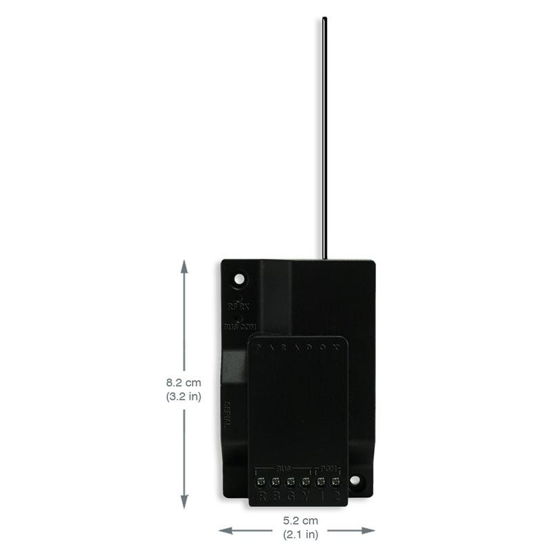 Modul paradox rx1 de extensie radio 2 pgmuri supervizare la interferente rf indicator şi test