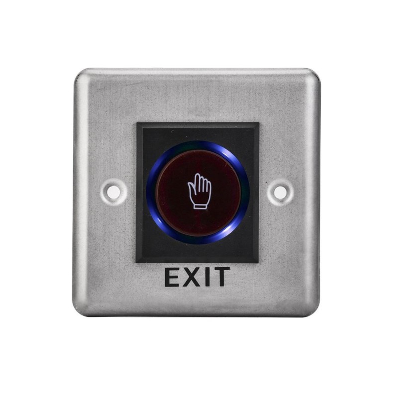 Buton de iesire cu infrarosu incastrabil nd-eb15-1 iesirecontact:no/nc icon: hand led stare bi-color: albastru- verdedistanta a