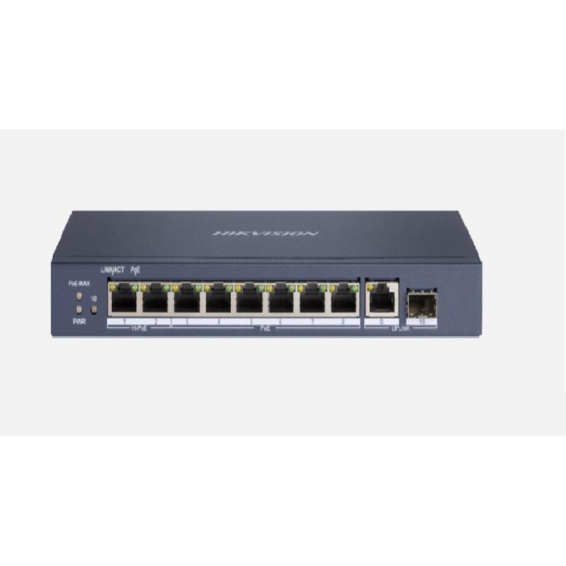 Switch 8 porturi poe gigabit hikvision ds-3e0510hp-e fara management 6 × gigabit poe ports 2