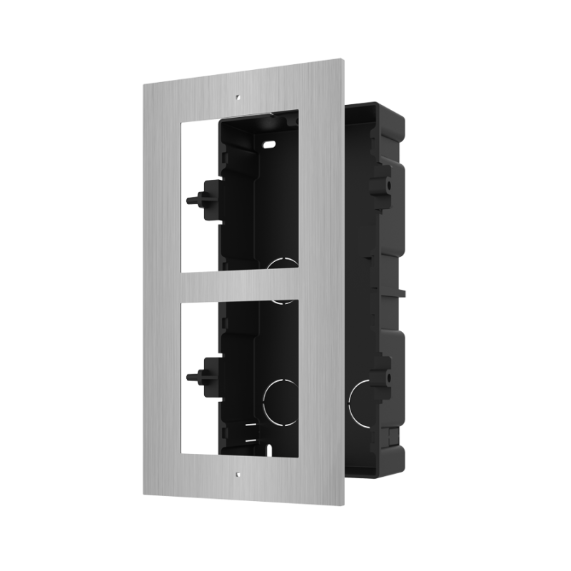 Panou frontal pentru 2 module de videointerfon modular hikvision ds-kd- acf2/s permite conectarea a 2