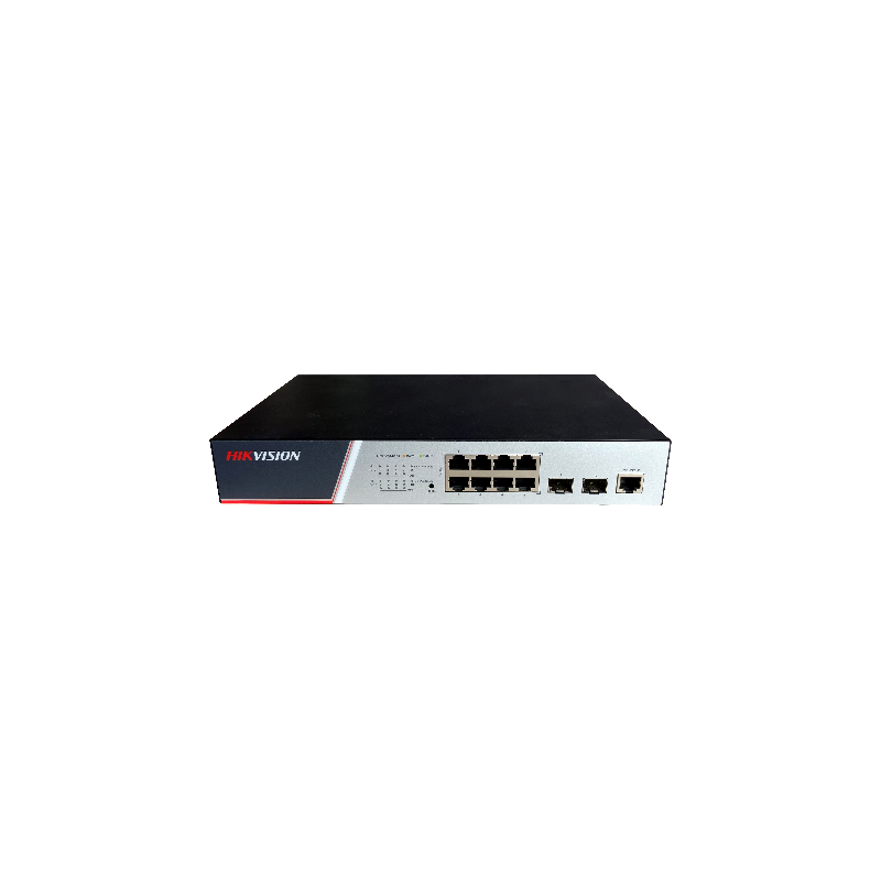 Switch hikvision ds-3e2510p(b) switching capacity 336 gbps 8 gigabit poe electrical ports and 2 gigabit