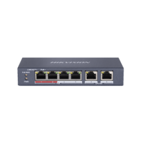 Switch hikvision ds-3e0106p-e-m switching capacity 1.6 gbps 4 x 10/100mbps poe ports and and 2
