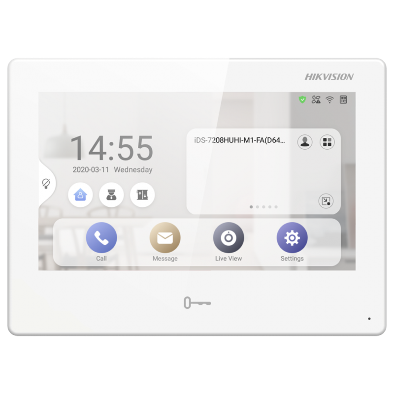 Post interior videointerfon 7 inchi cu android hikvision ds-kh9310-wte1 (b)wifi management pentru toate sistemele hikvision