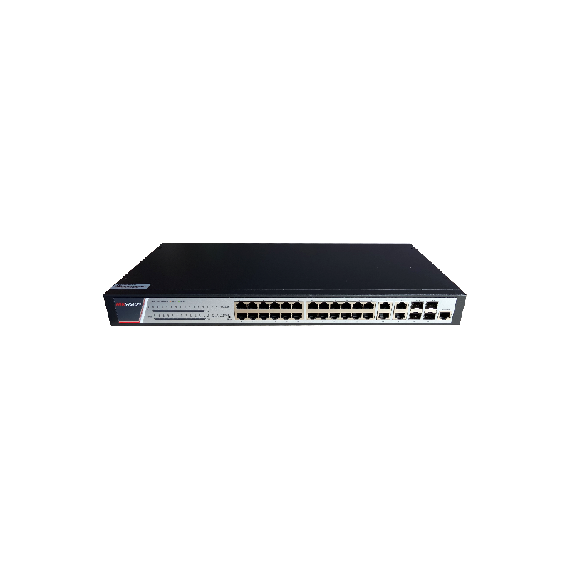 Switch 24 porturi poe gigabit hikvision ds-3e2528p(b)(o-std) full managed 24  x gigabit poe electrical ports