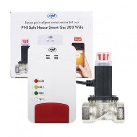 Kit senzor gaz inteligent si electrovalva pni safe house smart gas 300 wifi cu alertare