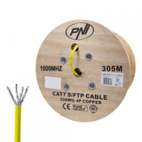 Pni-sftp07m - cablu s/ftp cat7 pni sf07 la metru 10gbps 1000mhz pentru internet si sisteme