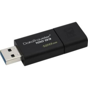 Usb flash drive kingston 128 gb datatraveler dt100g3 usb 3.0 black