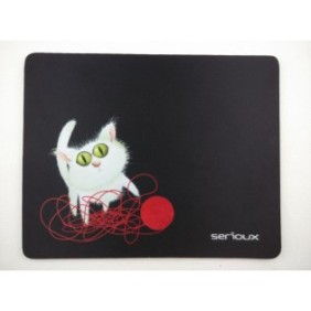Mouse pad serioux model cat and ball of yarn msp01 suprafata textila baza cauciucata 250*200*3mm