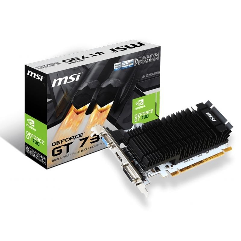 Placa video msi nvidia n730k-2gd3h/lp gt730 pci-e 2048mb ddr3 64bit902 mhz 1600 mhz dvi hdmi