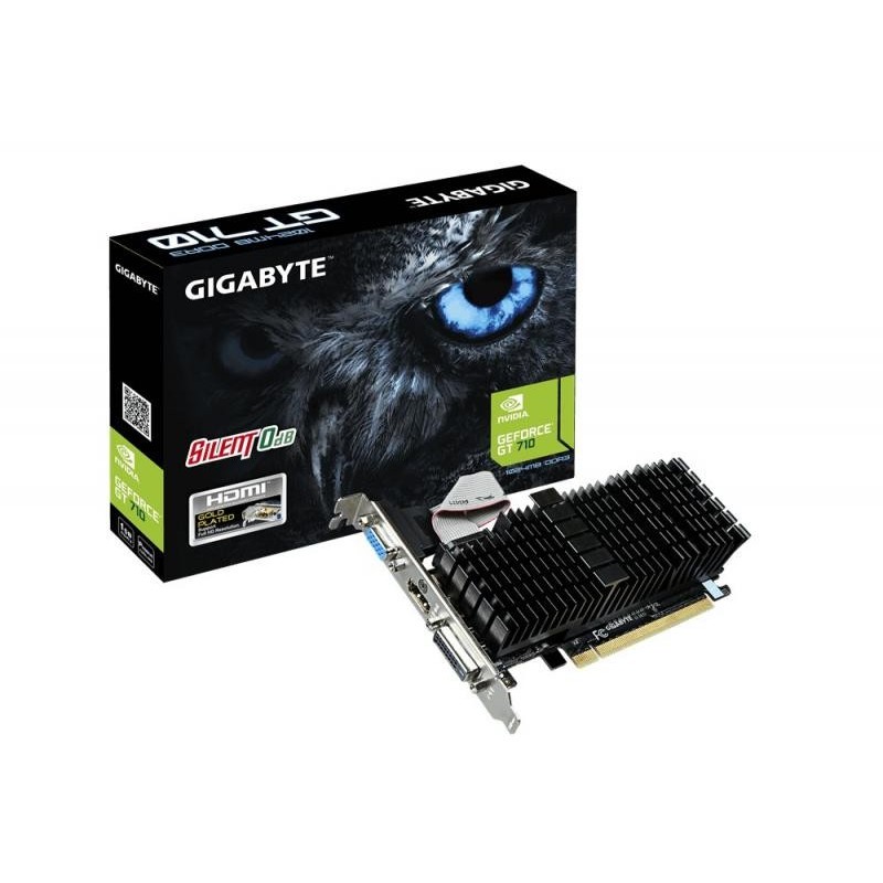 Placa video gigabyte nvidia n710sl-1gl gt710 pci-e 1024mb ddr364bit 954mhz 1800mhz vga dvi hdmi heatsink