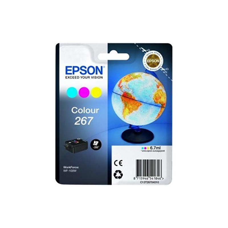 Cartus cerneala epson 267 color singlepackpentru workforce wf-100w.