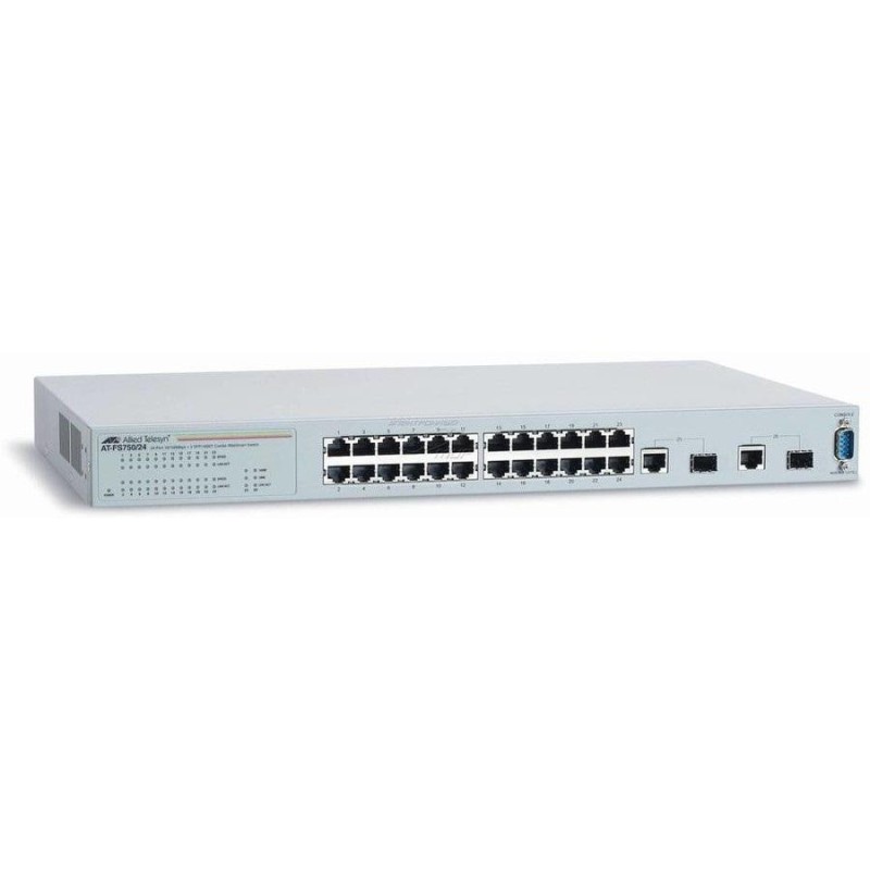 Switch allied telesis fs750 24porturi fast ethernet  24  port fast ethernet poe websmart switch with