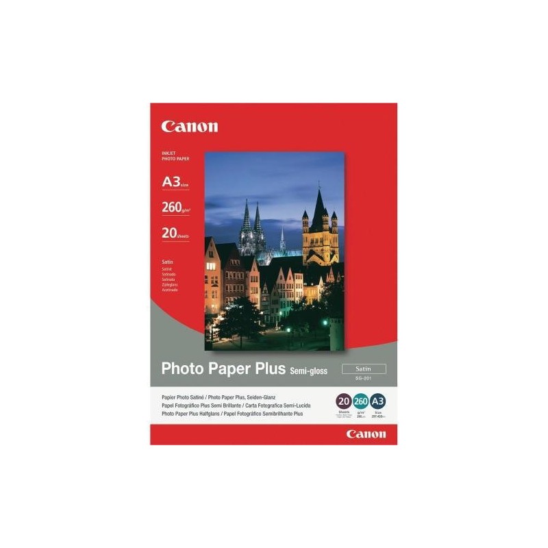 Hartie foto canon sg-201a3 dimensiune a3 20 coli tip semi-gloss greutate 260g/m2