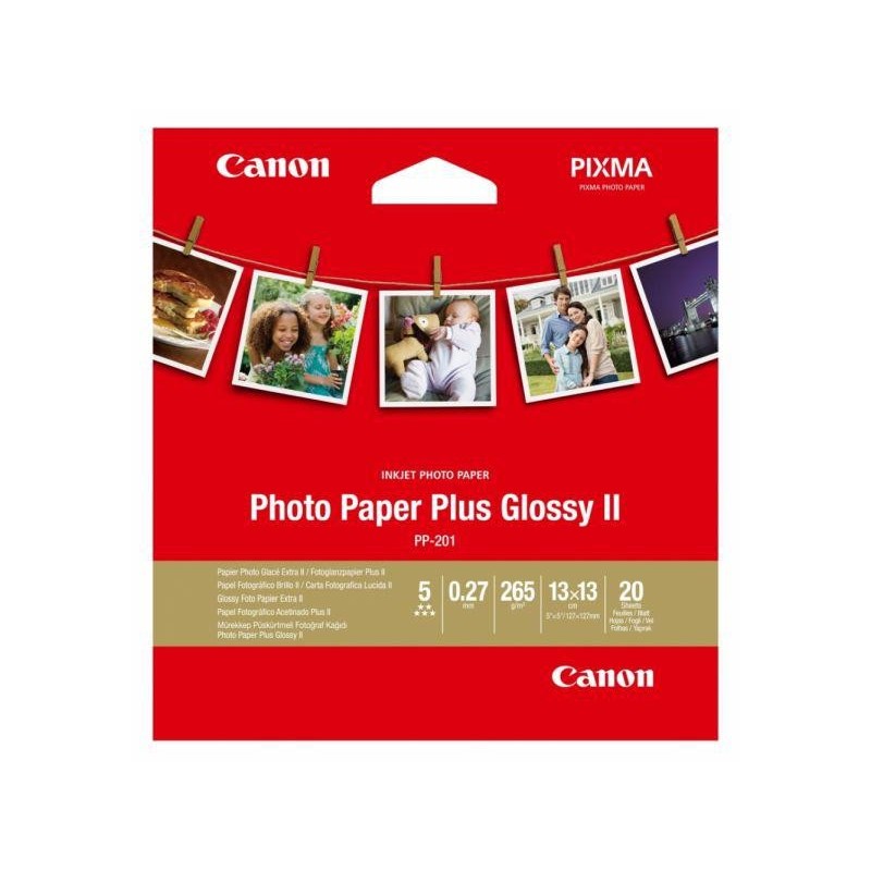 Hartie foto canon pp-201 dimensiune 13x13 cm 20 coli tip glossy greutate 265g/m2