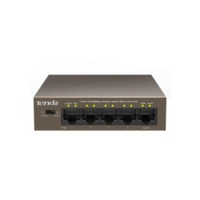 Tenda switch tef1105p-4-63w 5-port 10/100mbps desktop poe switch with 4port poe switching capacity: 1.0gbps ieee802.3af/at