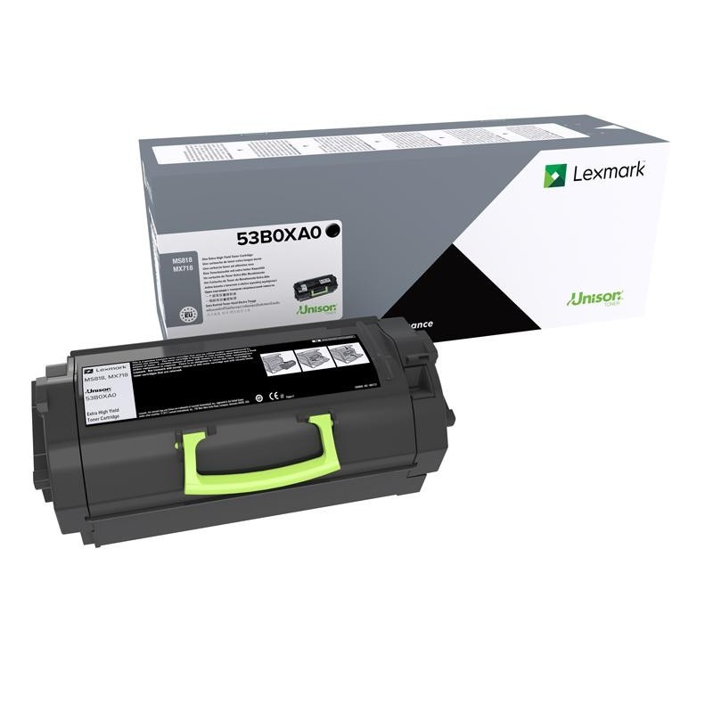 Toner lexmark 53b0xa0 black high yeld 45 k compatibilitatemx718de ms818dn.