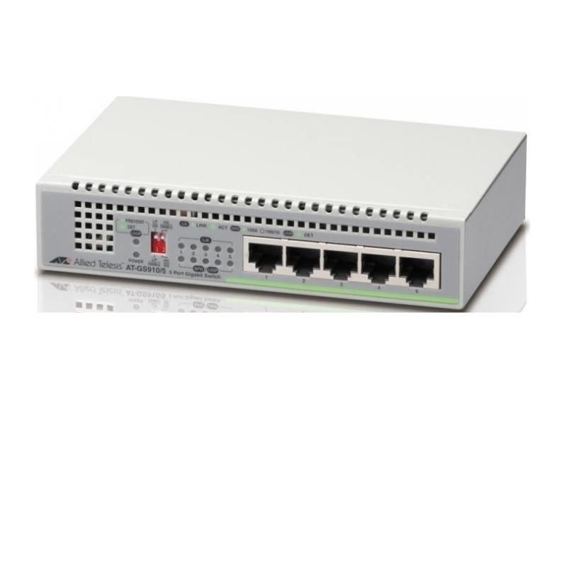 Switch allied telesis 910 5 porturi gigabit fara managed 5 ani garantie prin inregistrare on-line