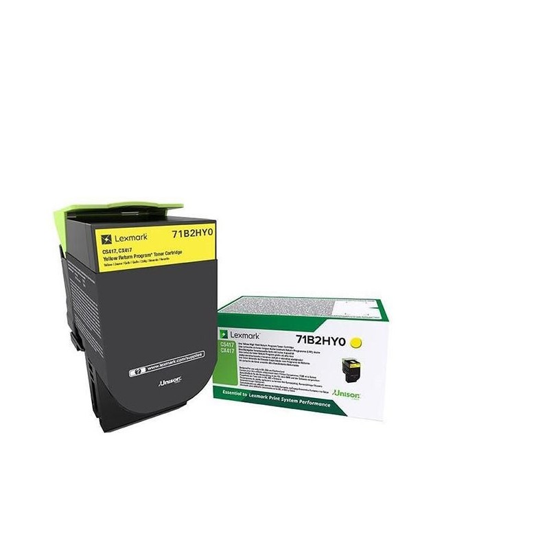 Toner lexmark 71b2hy0 yellow return program 3.5kcx417de cx517de cs417dn cs517de