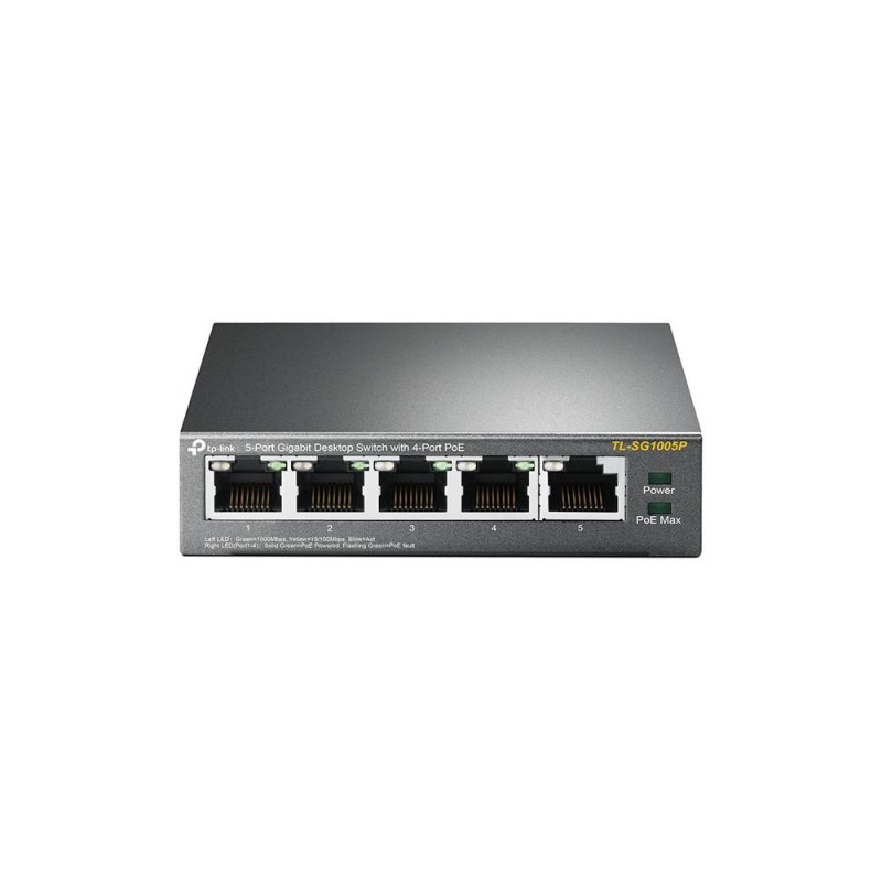 Tp-link 5-port gigabit desktop switch with 4-port poe tl-sg1005p 5* 10/100/1000mbps rj45 ports auto negotiation/auto