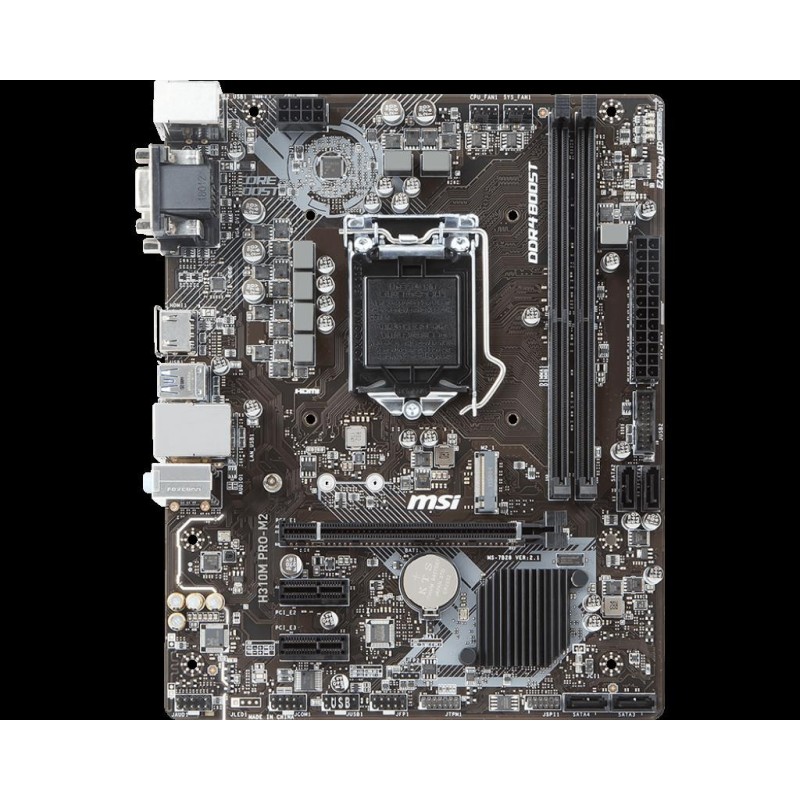 Placa de baza msi socket lga1151 v2 h310m pro m2 intel h310 2*ddr42400mhz 1*vga/hdmi/dvi-d 1*