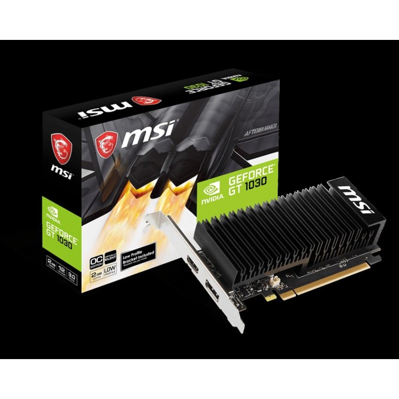 Placa video msi nvidia geforce gt 1030 2ghd4 lp oc 2gb ddr4 64-bitpci express 3.0