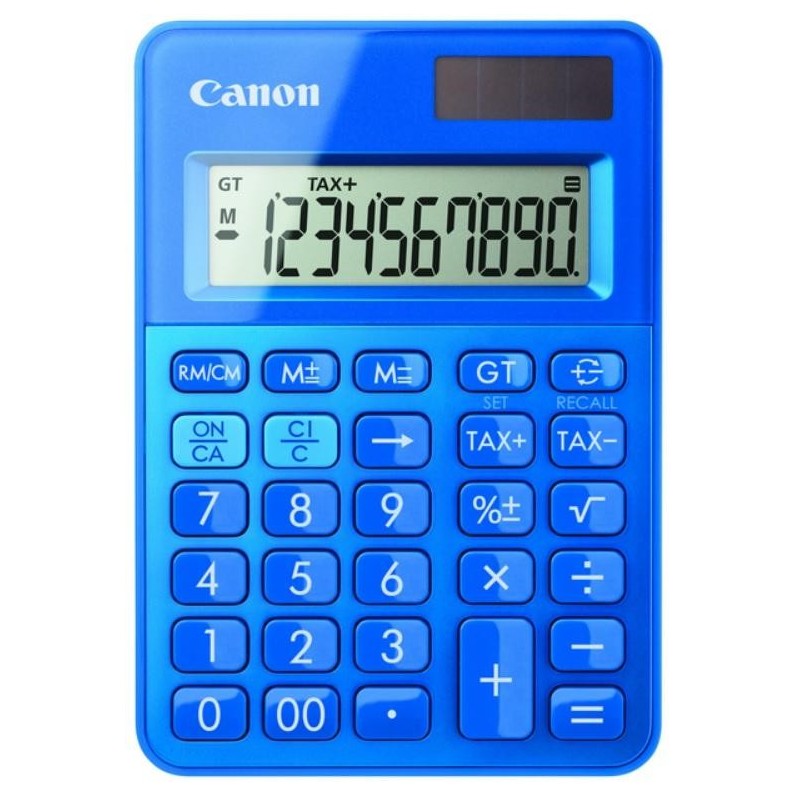 Calculator birou canon ls100kmbl 10 digiti dual power culoare: albastru.