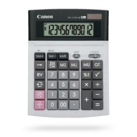 Calculator birou canon ws-1210thb 12 digiti display lcd alimentare solara si baterie tastatura it touch.