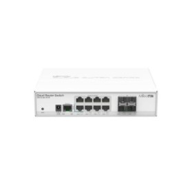 Mikrotik smart switch crs112-8g-4s-in 8x gigabit ethernet 4x sfpcages 400mhz cpu 128mb ram desktop case