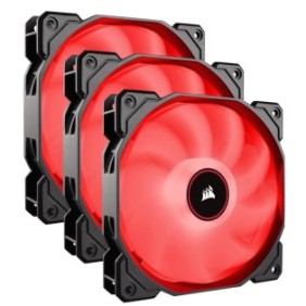 Cooler carcasa corsair af120 led low noise cooling fan 1500 rpm triple pack - red