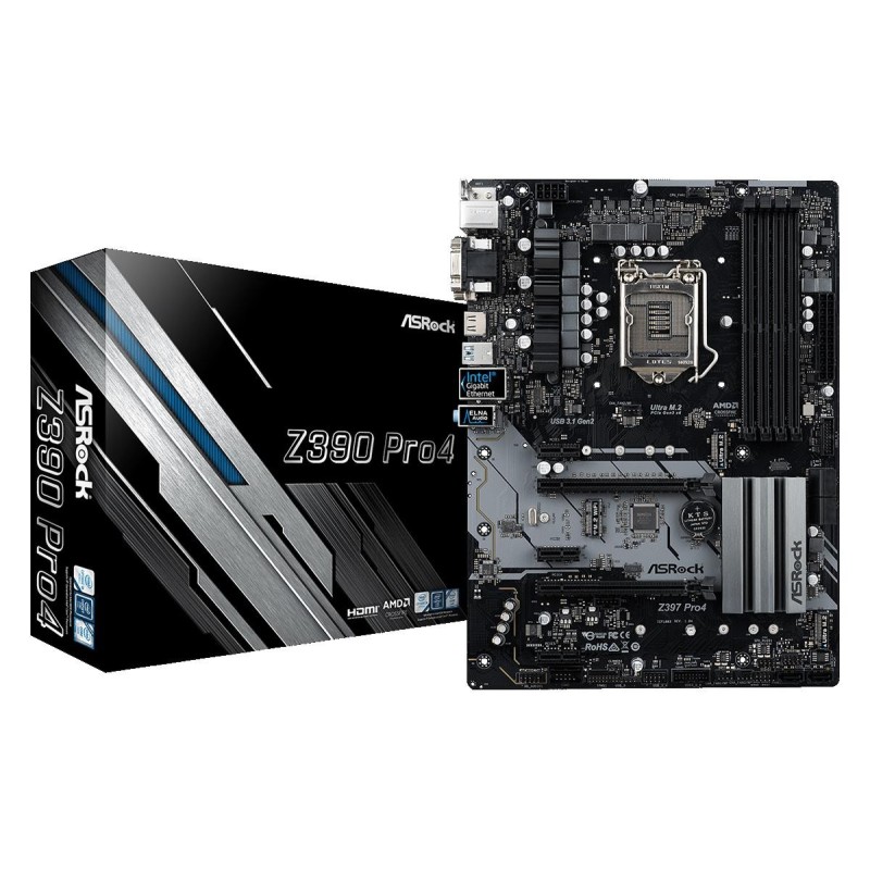 Placa de baza asrock socket 1151 z390 pro4 dual channel ddr4 memorytechnology 4x ddr4 dimm