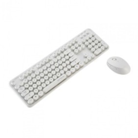 Kit tastatura + mouse serioux retro light 9910wh wireless 2.4ghz us layout multimedia mouse optic