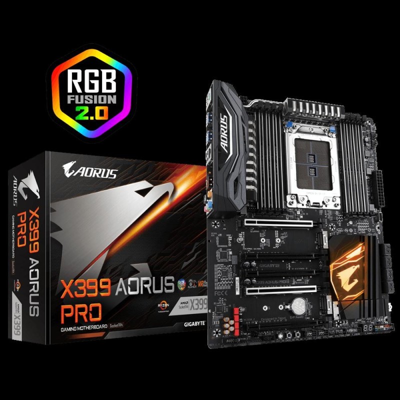 Placa de baza gigabyte socket tr4 x399 aorus pro amd x399 8x ddr43600+*(o.c.)/ 3466(o.c.)/ 3333(o.c.)/