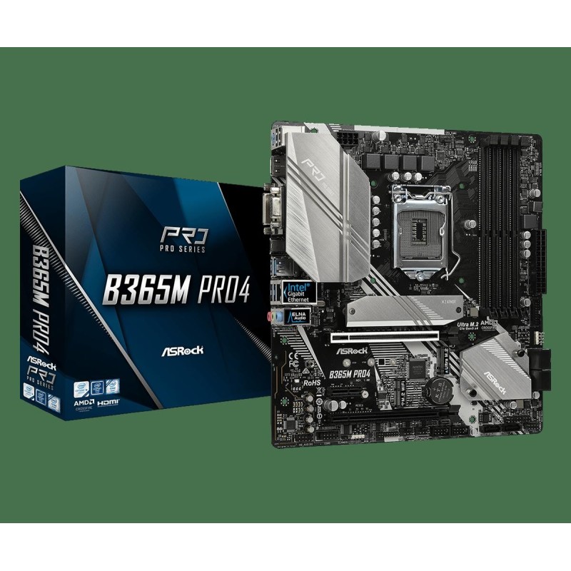 Placa de baza asrock intel b365m pro4 socket 1151 4 x ddr4 dimm slots supports