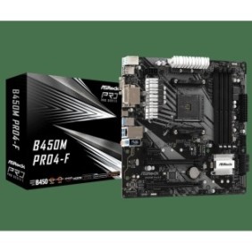 Placa de baza asrock amd b450m pro4-f 4 x ddr4 dimm slots amd ryzenseries cpus