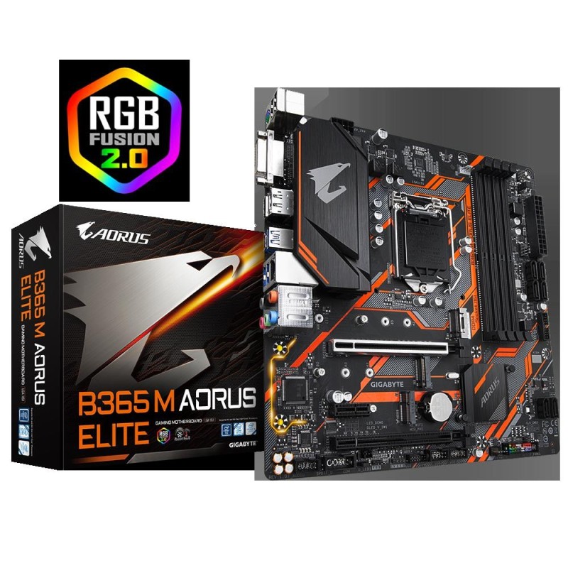 Placa de baza gigabyte b365 m aorus elite socket lga1151 4*ddr42666/2400/2133mhz 1x dvi-d 1x displayport