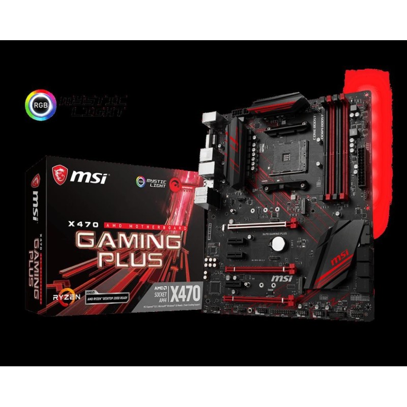 Placa de baza msi socket am4 x470 gaming plus amd® x470 chipset 4*dimm 1866/ 2133/