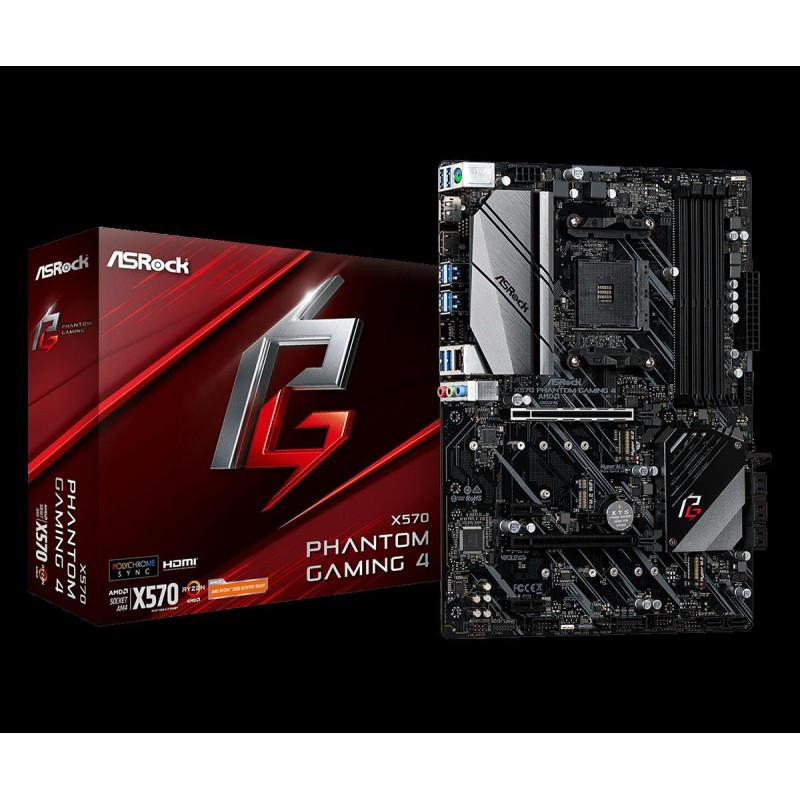 Placa de baza asrock socket am4 x570 phantom gaming 4 supports amd am4socket ryzen™ 2000