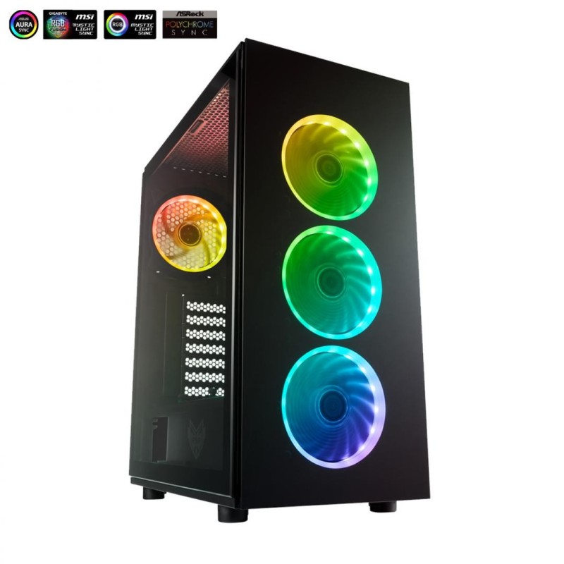 Carcasa fsp cmt340 b mid tower atx color: black materials: spcc plastic glasses x2 expansions