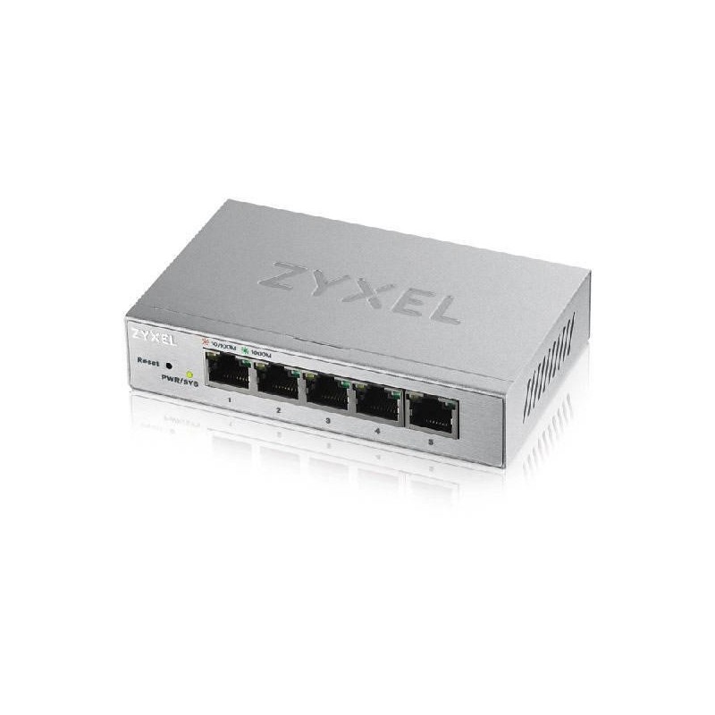 Zyxel gs1200-5 5-port gbe web smart metal switch fanless