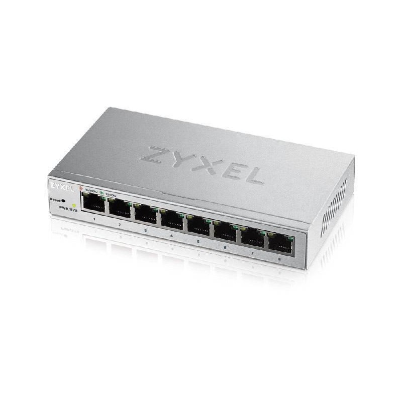 Zyxel gs1200-8 8-port gbe web smart metal switch fanless