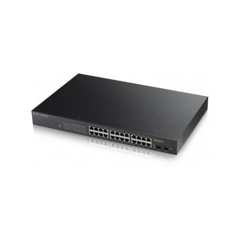 Zyxel gs1900-24 24-port gbe smart managed switch with 2xsfp gbe uplink